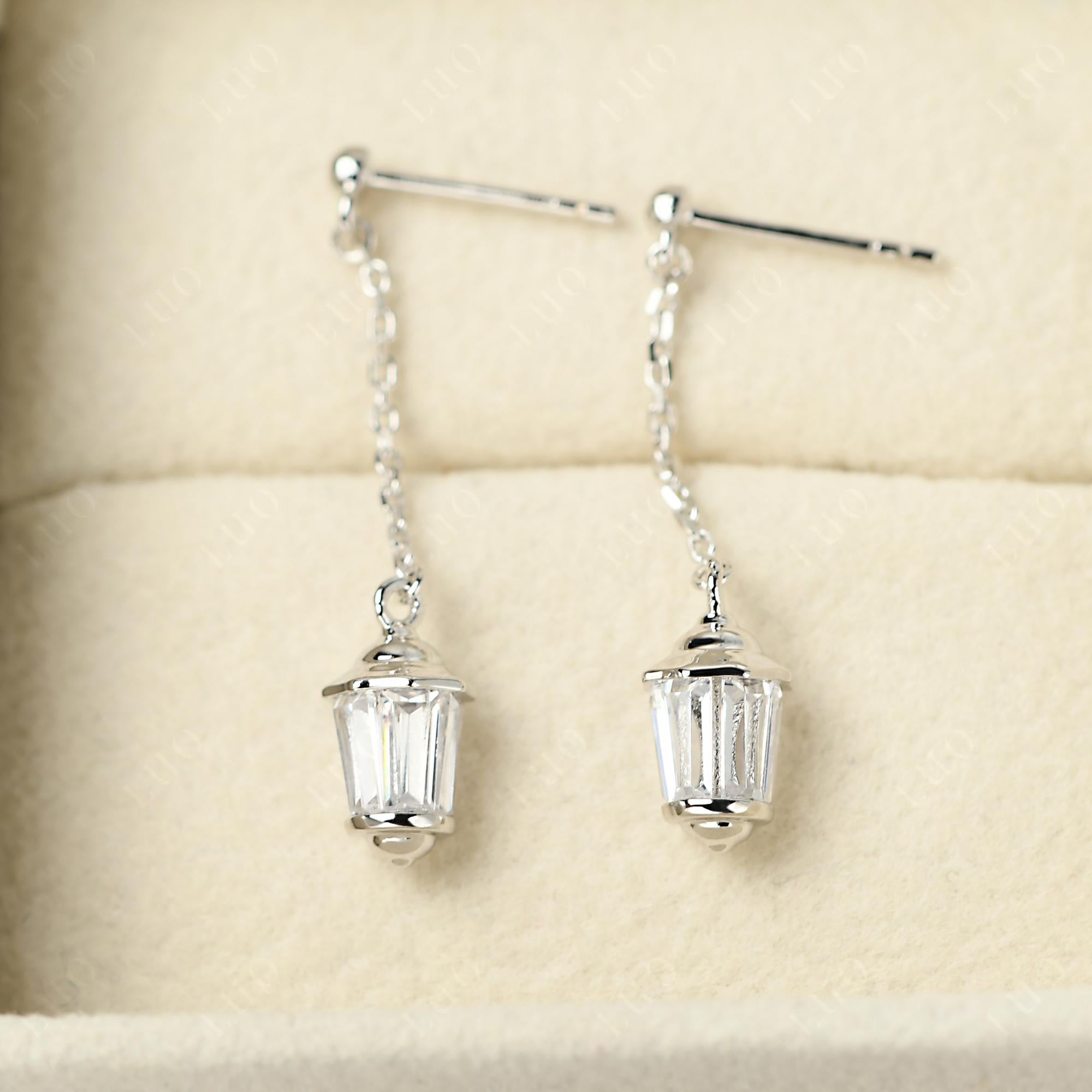 Cubic Zirconia Lantern Dangle Earrings - LUO Jewelry