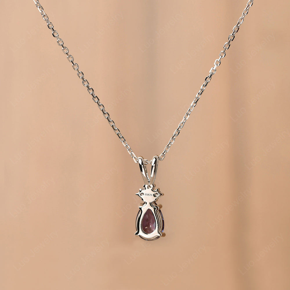 Teardrop Alexandrite Necklace Rose Gold - LUO Jewelry