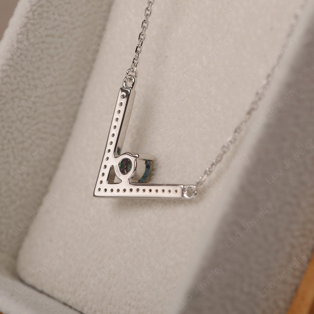 V Shaped Mystic Topaz Necklace Sterling Silver - LUO Jewelry