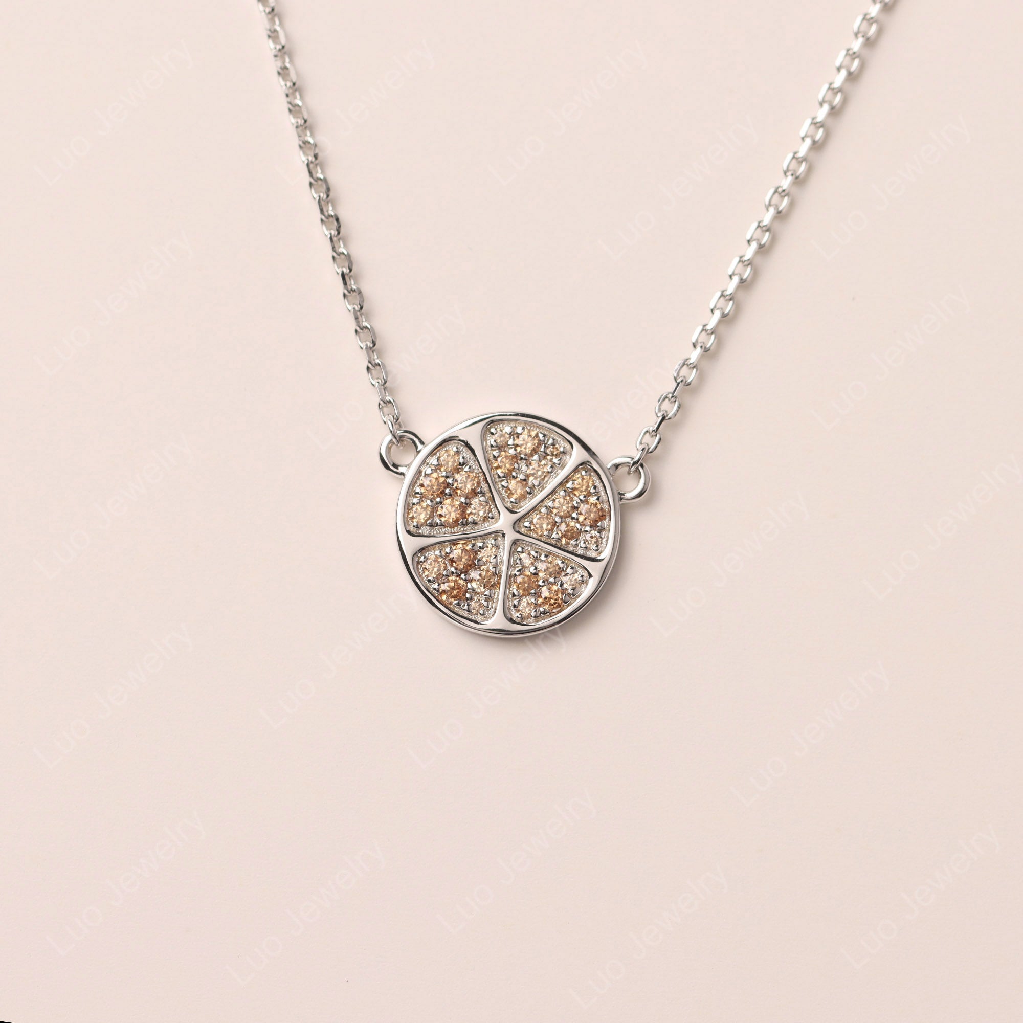 Cubic Zirconia Cluster Necklace