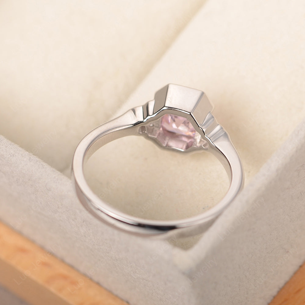 Vintage Asscher Cut Cubic Zirconia Ring White Gold - LUO Jewelry