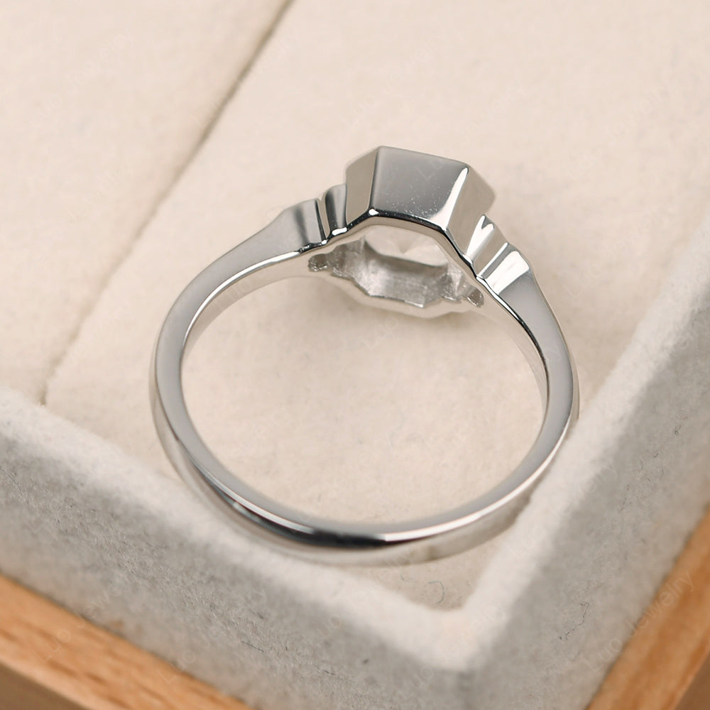 Vintage Asscher Cut White Topaz Ring White Gold - LUO Jewelry