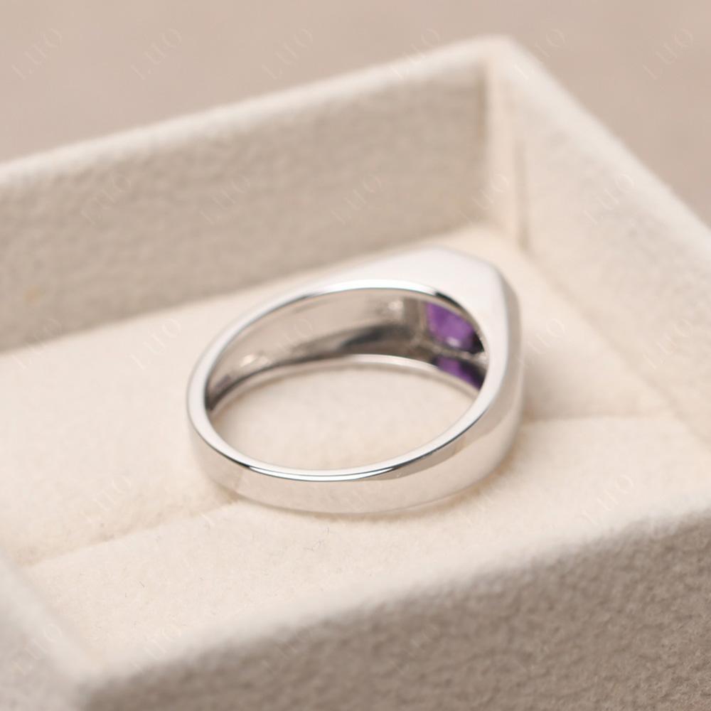 Wide Band Asscher Cut Amethyst Ring - LUO Jewelry