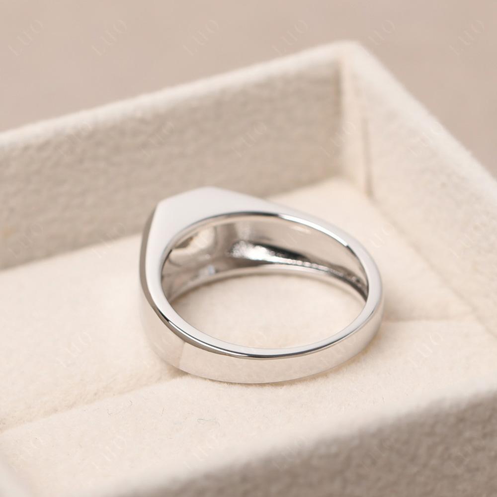 Wide Band Asscher Cut White Topaz Ring - LUO Jewelry