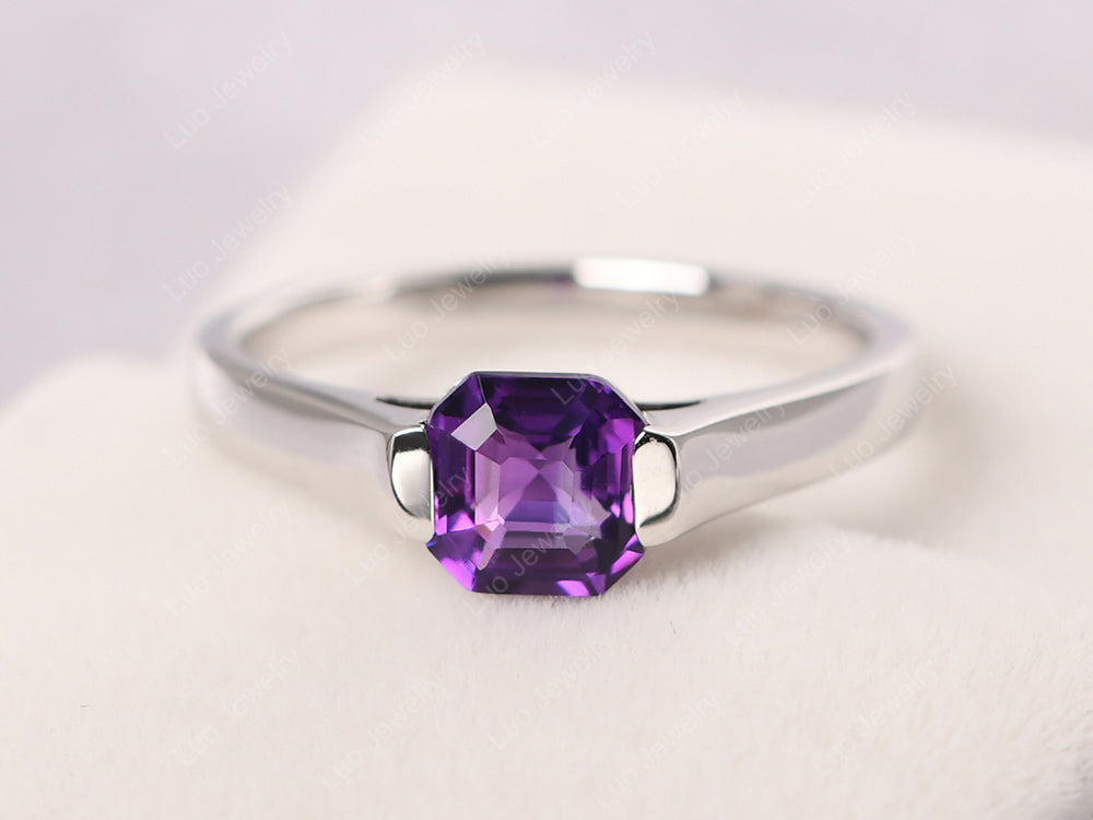 Amethyst Half Bezel Ring | LUO