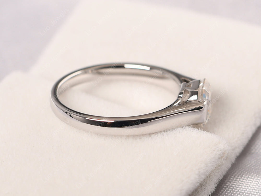 Asscher Cut Moissanite Solitaire Ring - LUO Jewelry