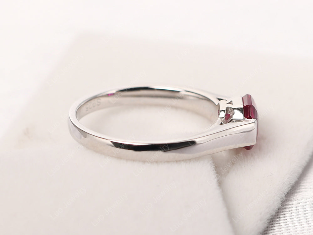 Asscher Cut Ruby Solitaire Ring - LUO Jewelry