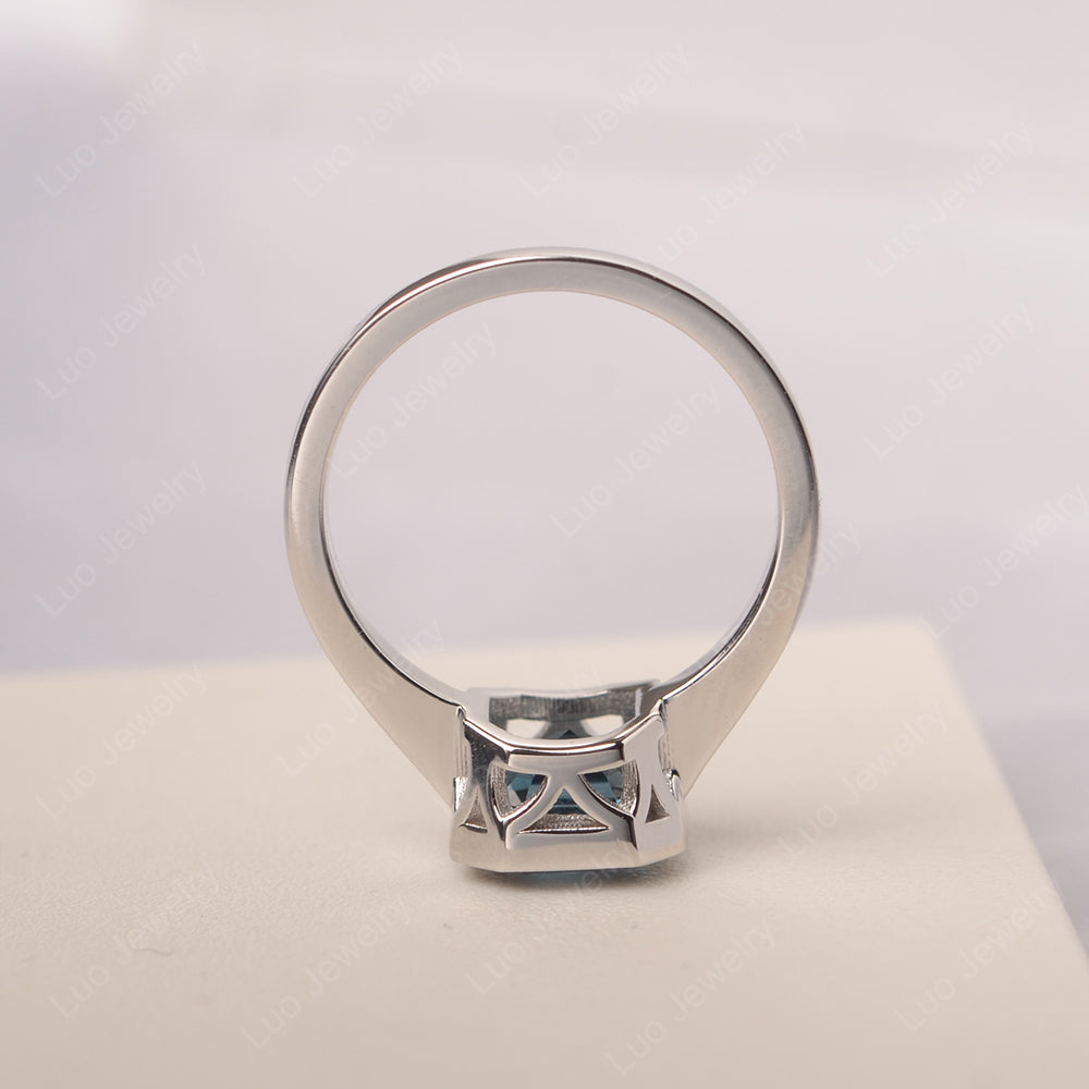 Asscher Cut London Blue Topaz Engagement Rings - LUO Jewelry