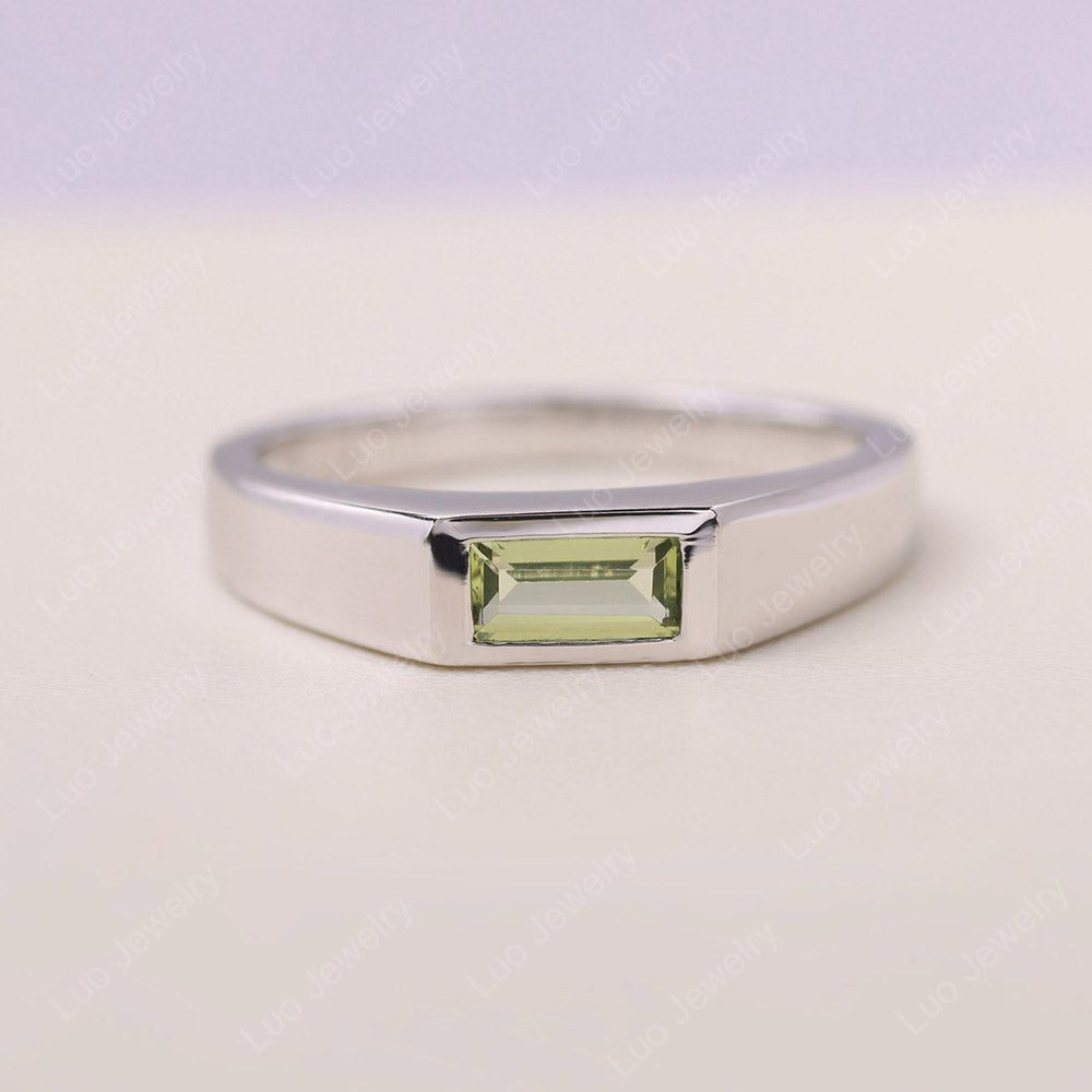 Peridot Baguette Bezel Ring