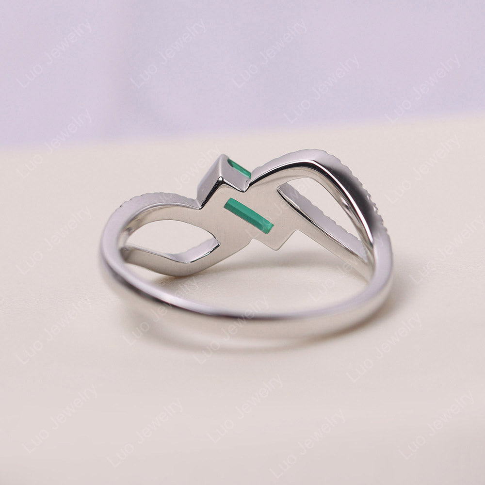 Emerald Bypass Baguette Ring