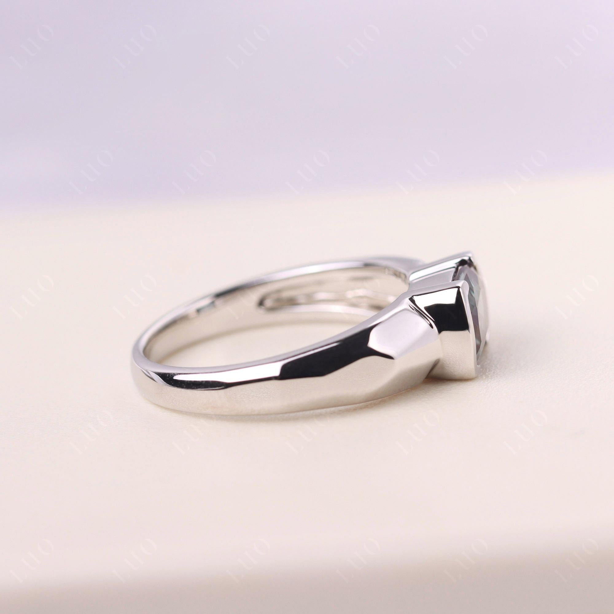 Elongated Cushion Alexandrite Engagement Ring - LUO Jewelry