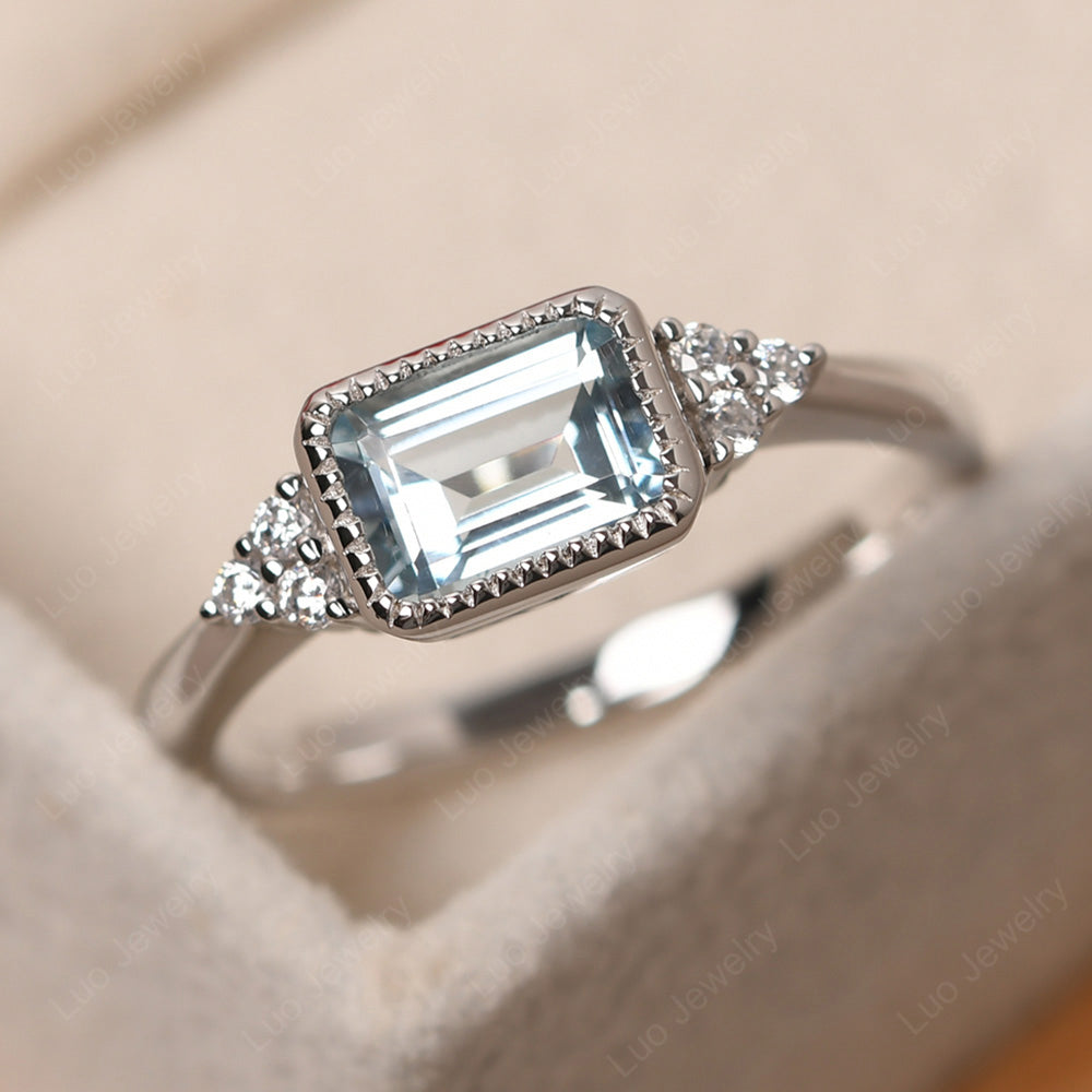 Aquamarine Classic Engagement Ring LUO