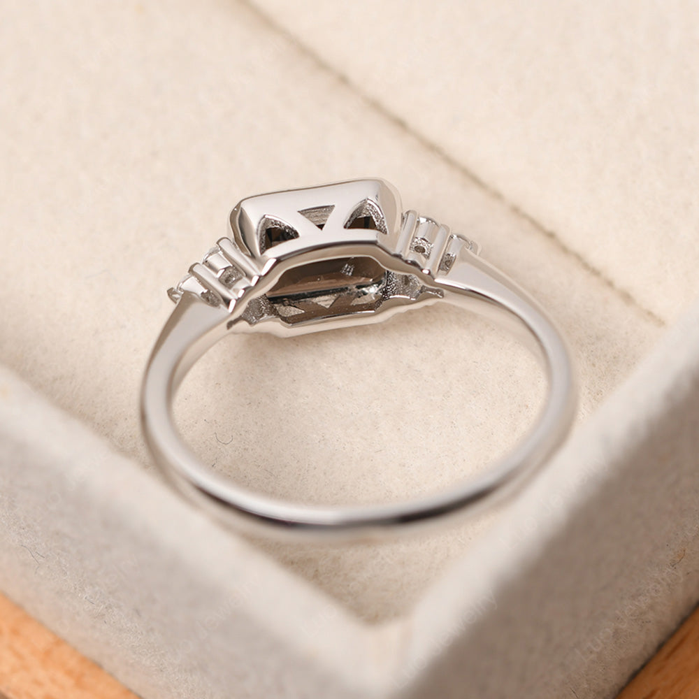 Vintage Horizontal Bezel Set Smoky Quartz Ring - LUO Jewelry