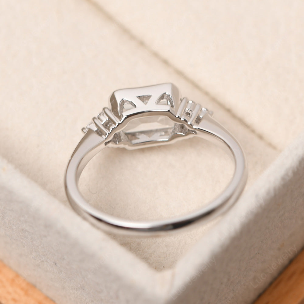 Vintage Horizontal Bezel Set White Topaz Ring - LUO Jewelry