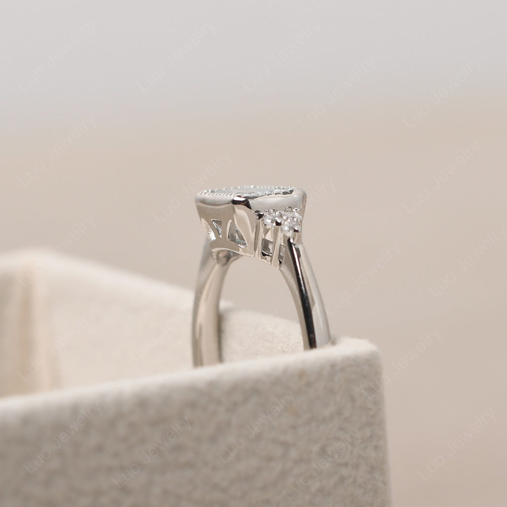 Vintage Horizontal Bezel Set White Topaz Ring - LUO Jewelry