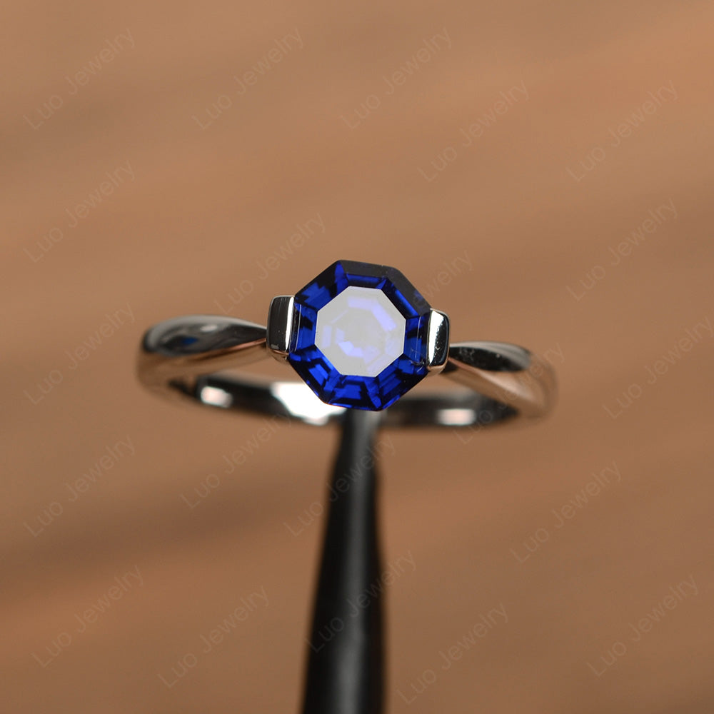 Octagon Sapphire Solitaire Ring | LUO