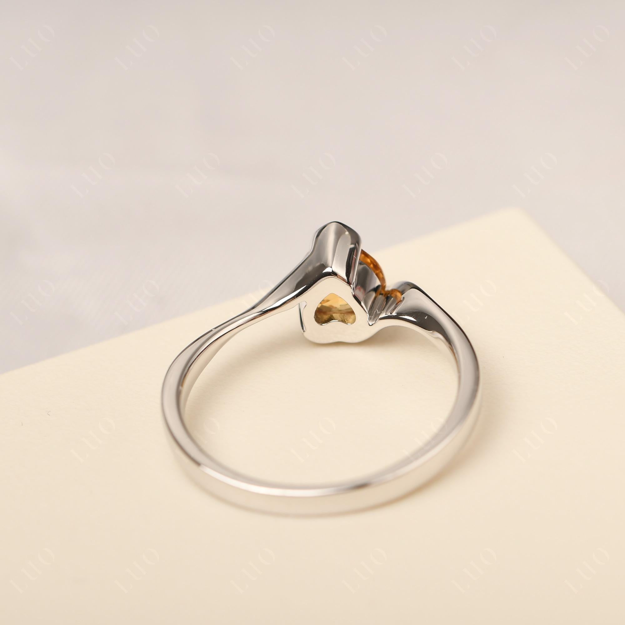 Heart Citrine Solitaire Engagement Ring - LUO Jewelry
