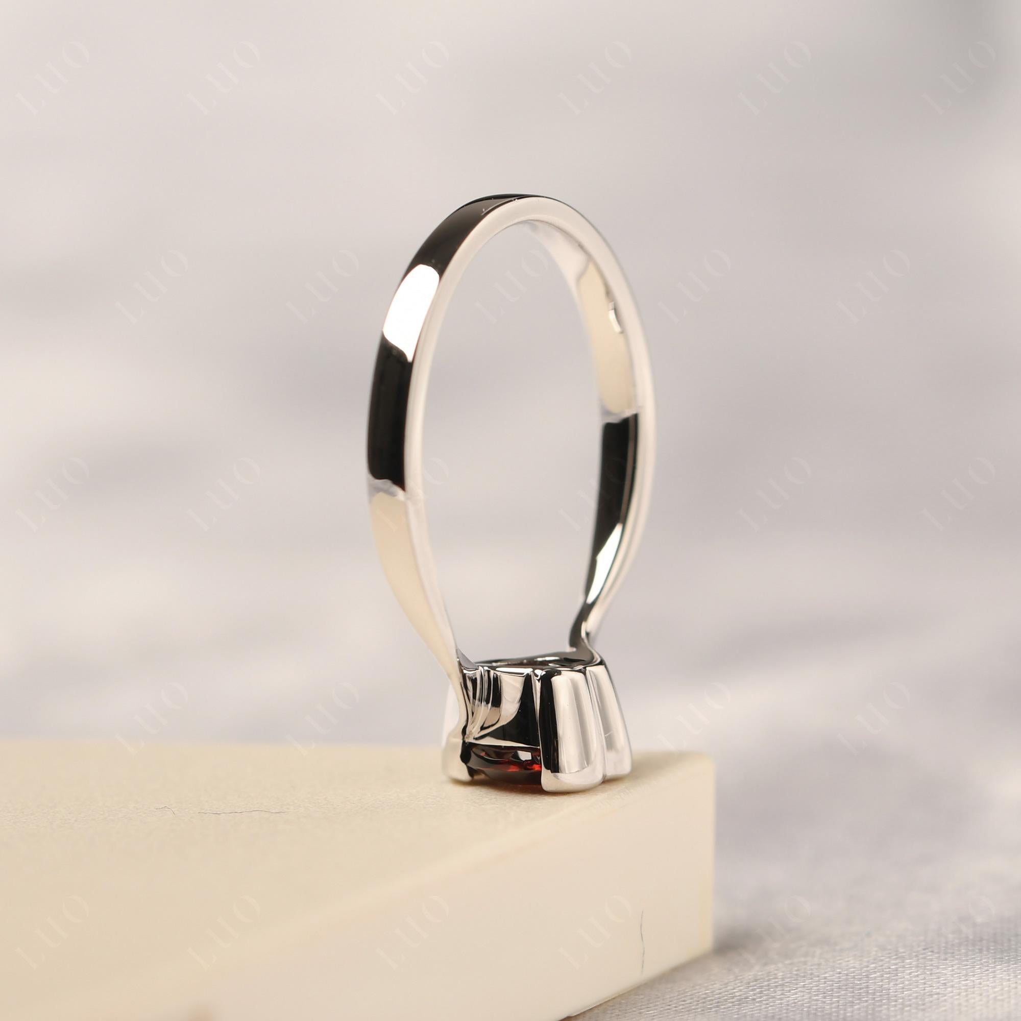 Heart Garnet Solitaire Engagement Ring - LUO Jewelry