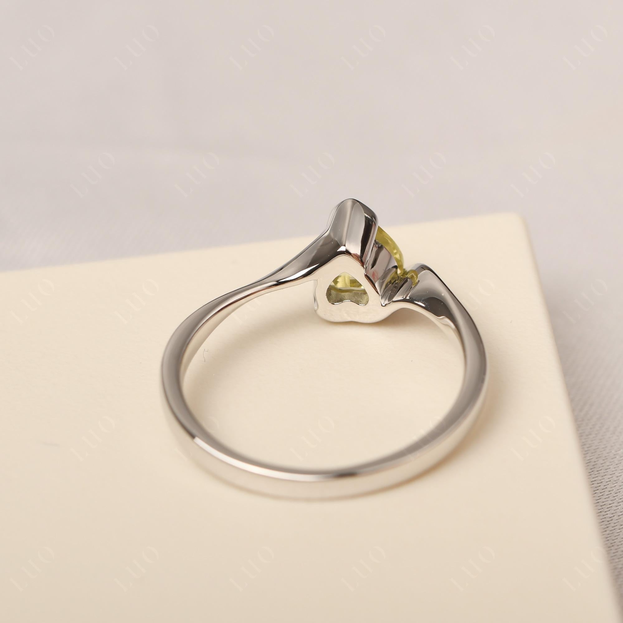 Heart Lemon Quartz Solitaire Engagement Ring - LUO Jewelry