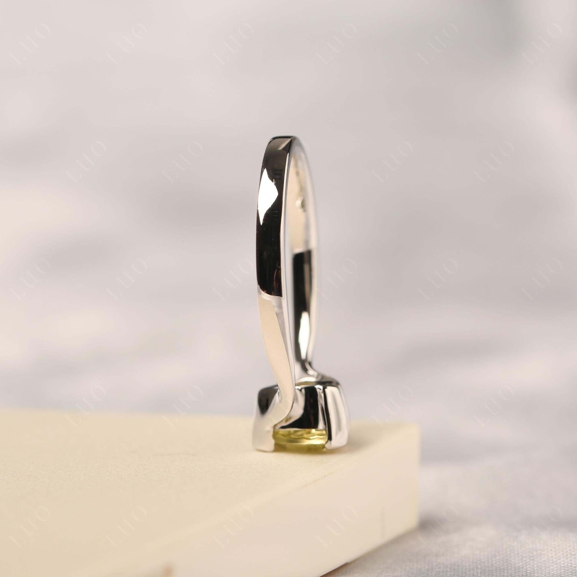 Heart Lemon Quartz Solitaire Engagement Ring - LUO Jewelry