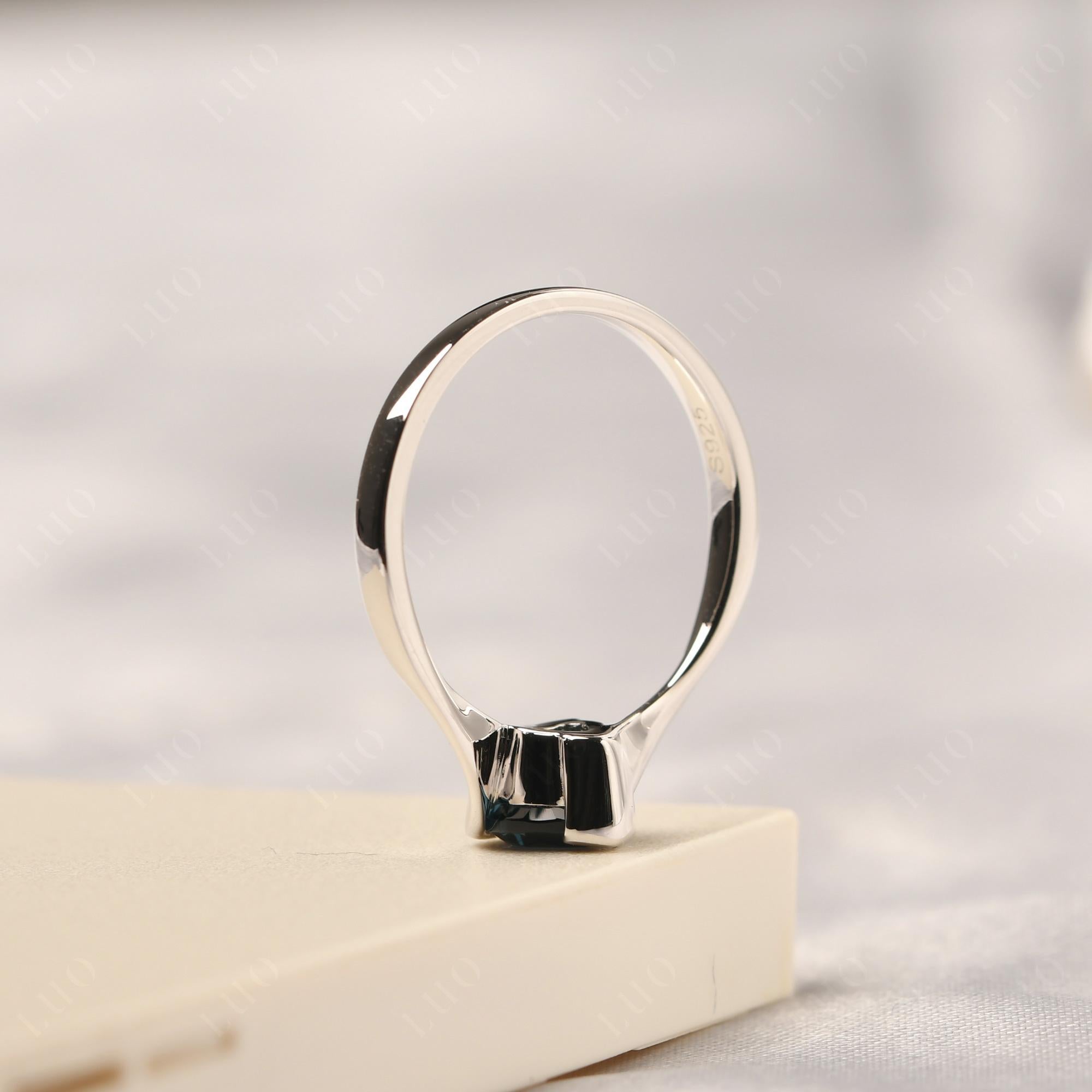 Heart London Blue Topaz Solitaire Engagement Ring - LUO Jewelry