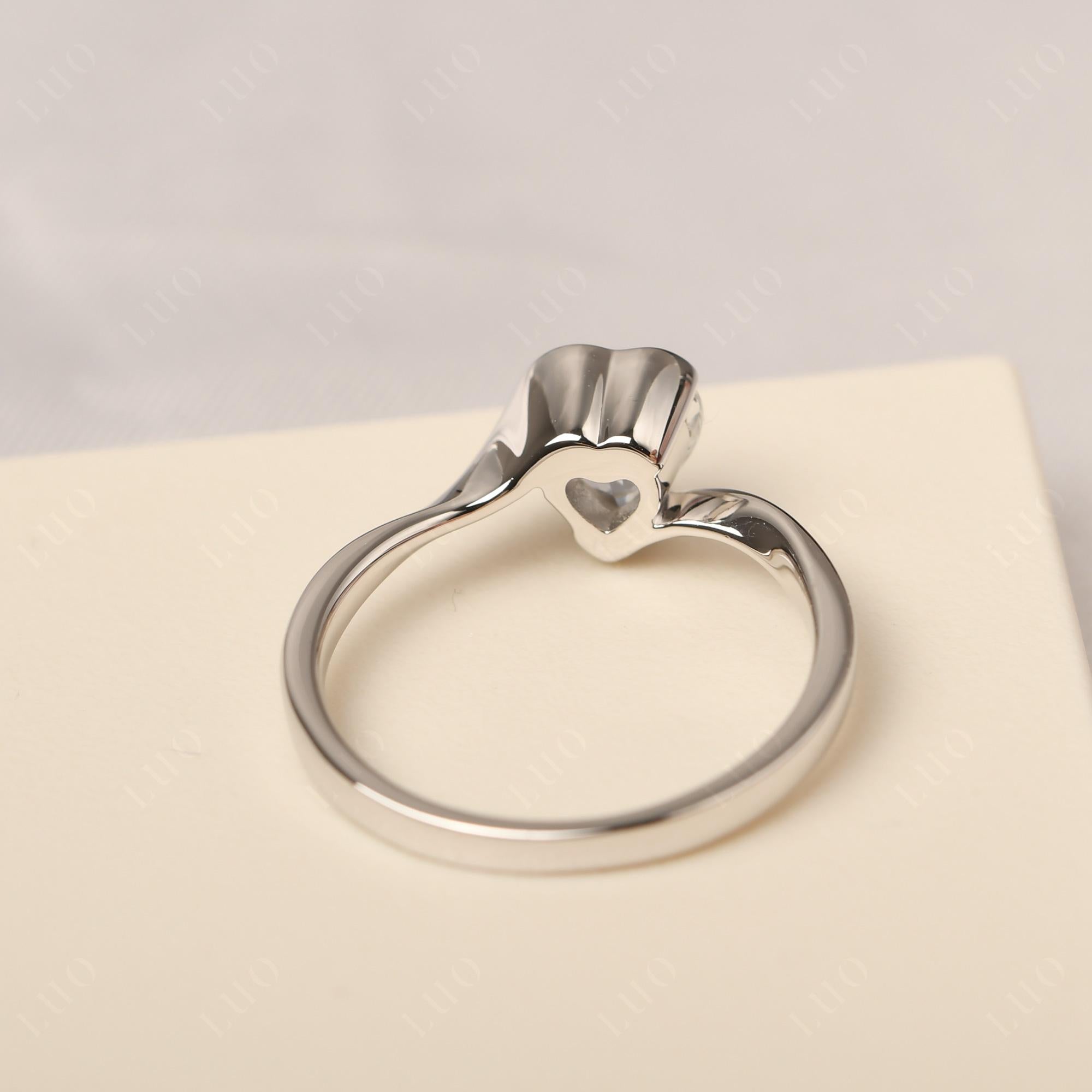 Heart White Topaz Solitaire Engagement Ring - LUO Jewelry