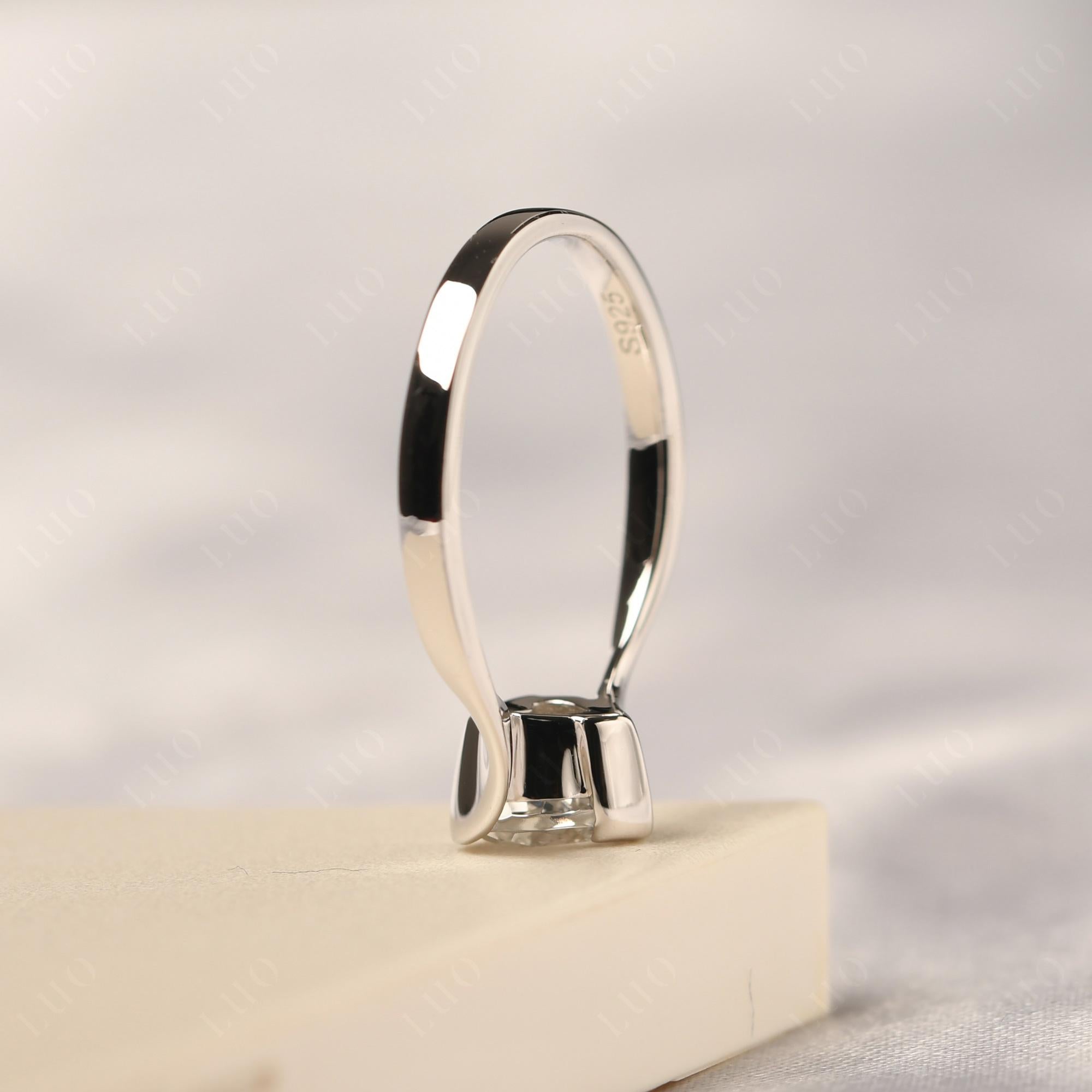 Heart White Topaz Solitaire Engagement Ring - LUO Jewelry