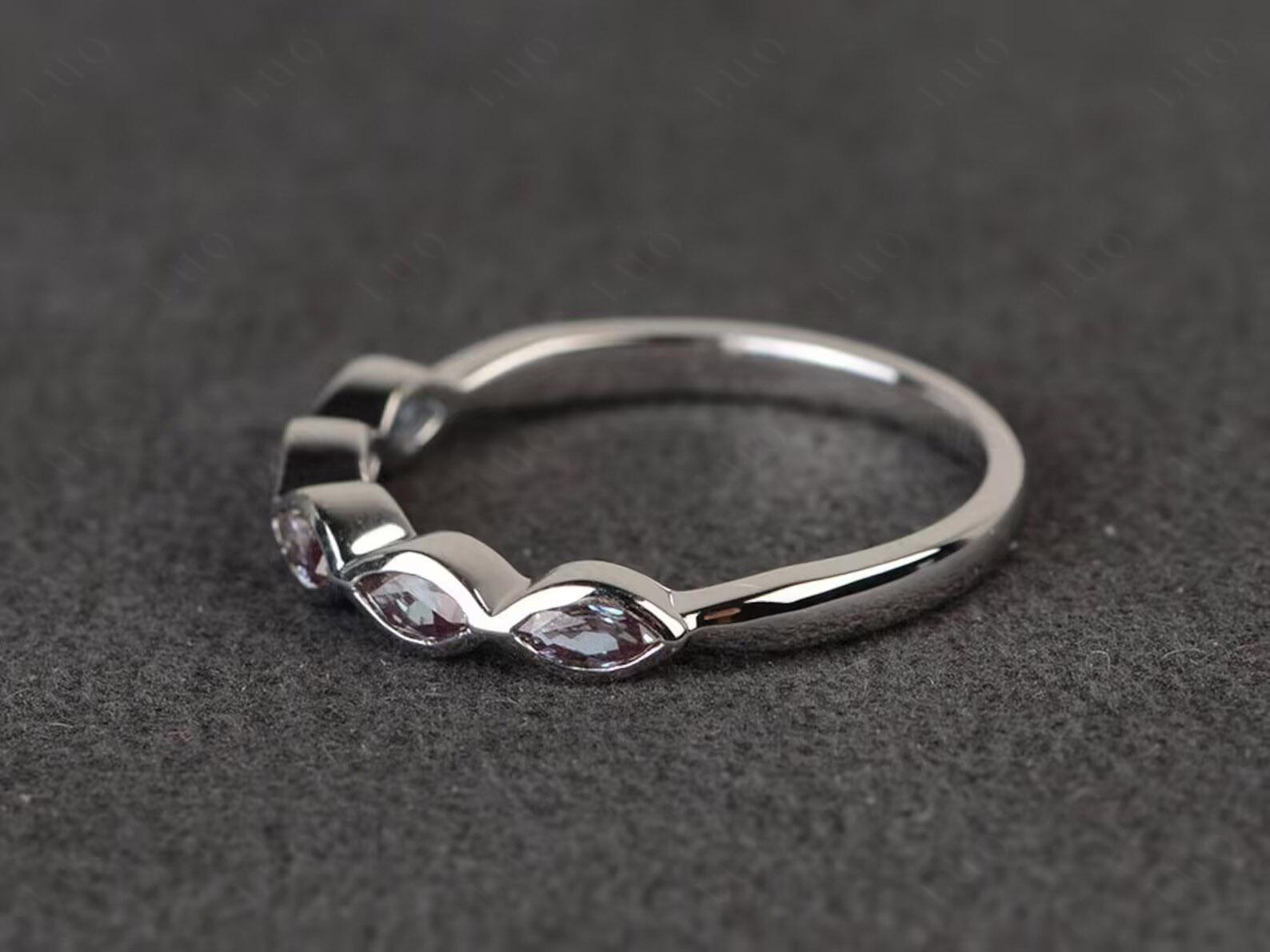 5 Stone Alexandrite Marquise Eternity Ring - LUO Jewelry