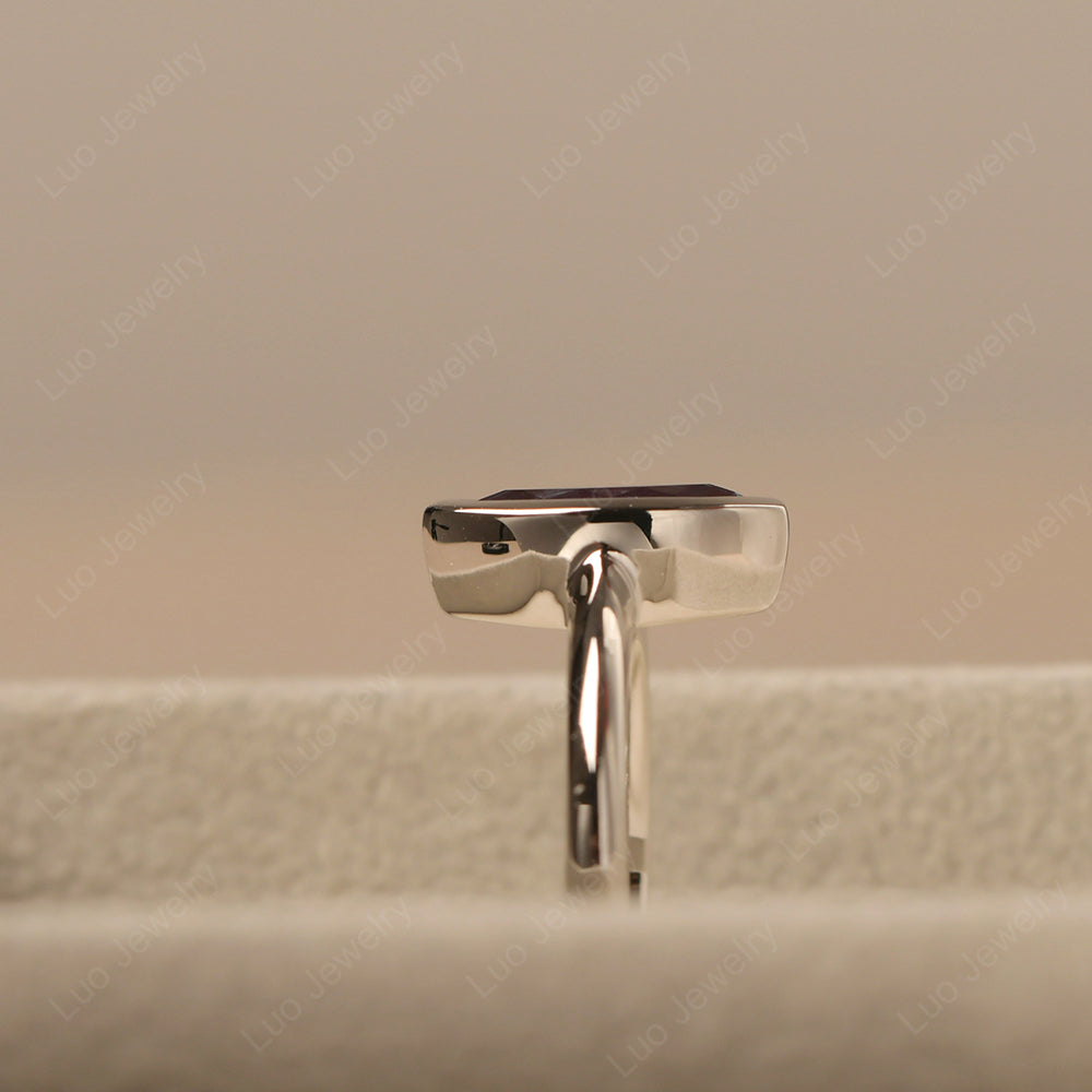 Marquise Cut Alexandrite Bezel Set Engagement Ring - LUO Jewelry