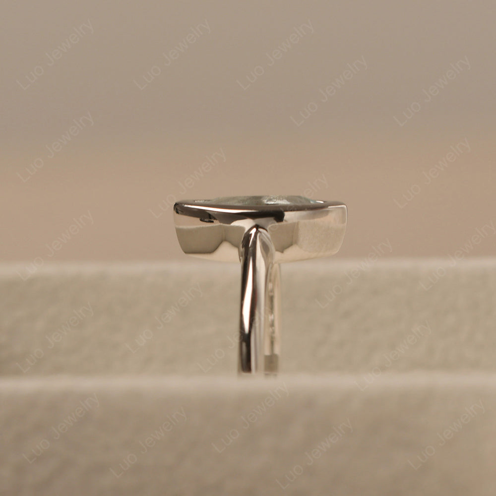 Marquise Cut Aquamarine Bezel Set Engagement Ring - LUO Jewelry