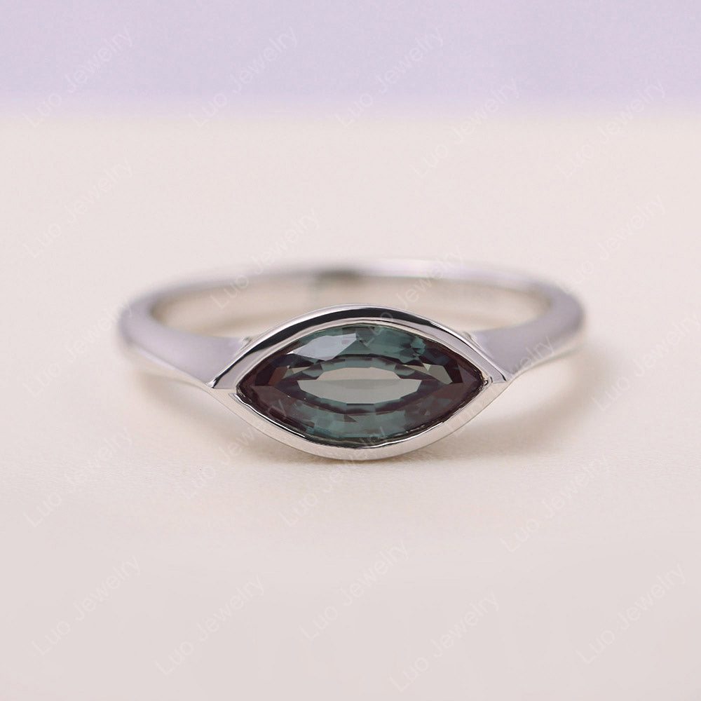 Marquise Cut Alexandrite Bezel Ring