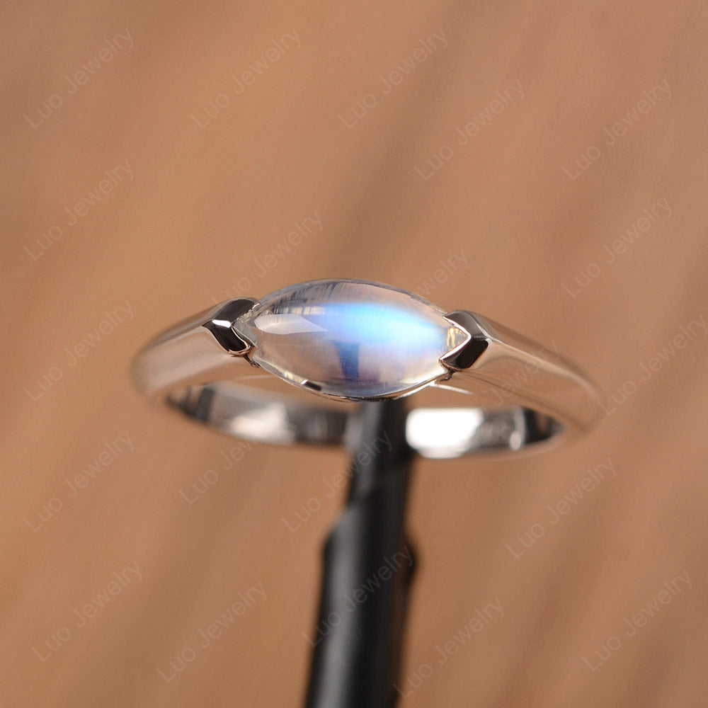 Marquise Cut Moonstone Cabochon Ring
