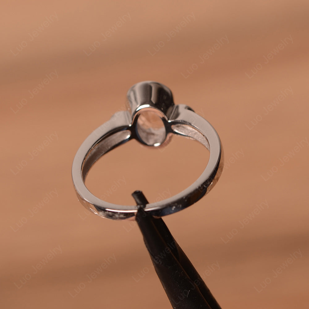 Vintage Morganite Ring Oval Bezel Set Ring - LUO Jewelry