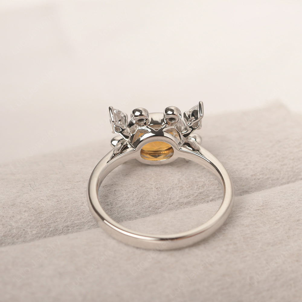 Crab Citrine Engagement Ring Sterling Silver - LUO Jewelry