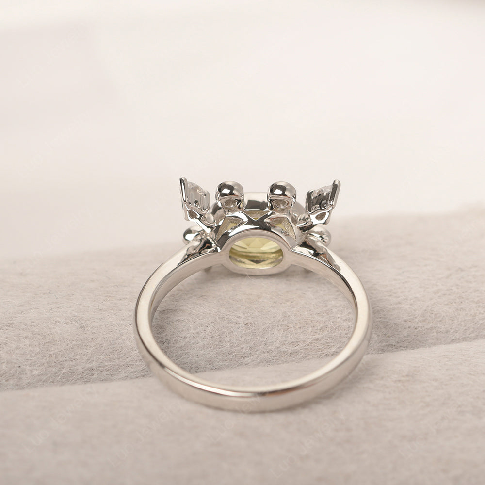 Crab Lemon Quartz Engagement Ring Sterling Silver - LUO Jewelry