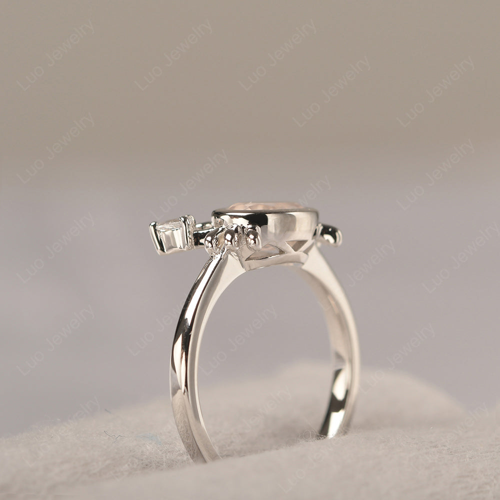 Crab Rose Quartz Engagement Ring Sterling Silver - LUO Jewelry