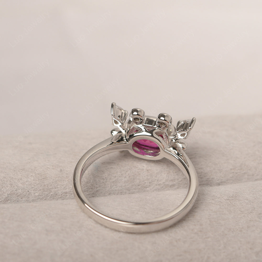 Crab Ruby Engagement Ring Sterling Silver - LUO Jewelry