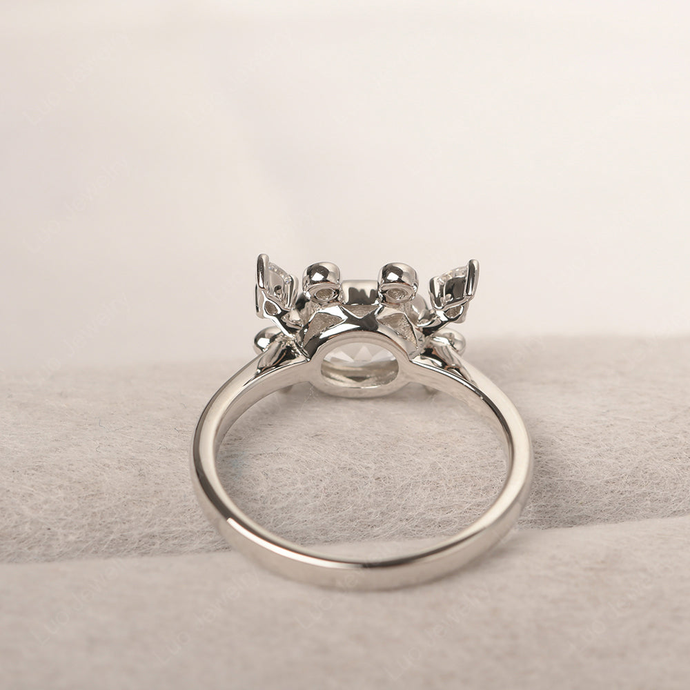 Crab White Topaz Engagement Ring Sterling Silver - LUO Jewelry