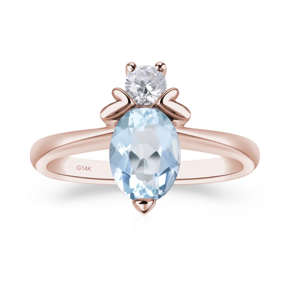 Aquamarine Nature Inspired Bee Ring - LUO Jewelry #metal_14k rose gold