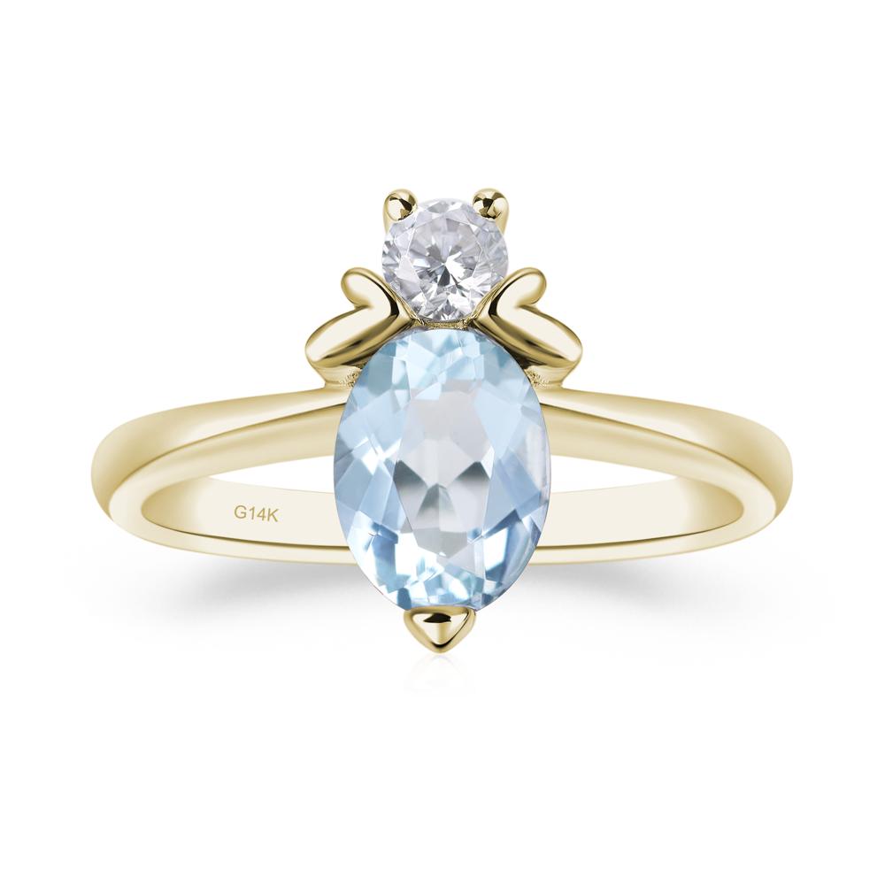 Aquamarine Nature Inspired Bee Ring - LUO Jewelry #metal_14k yellow gold
