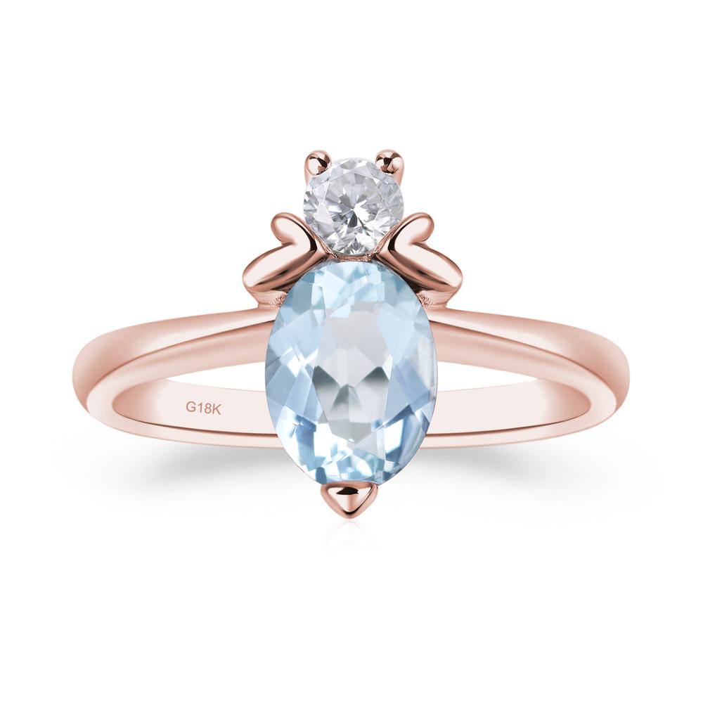 Aquamarine Nature Inspired Bee Ring - LUO Jewelry #metal_18k rose gold
