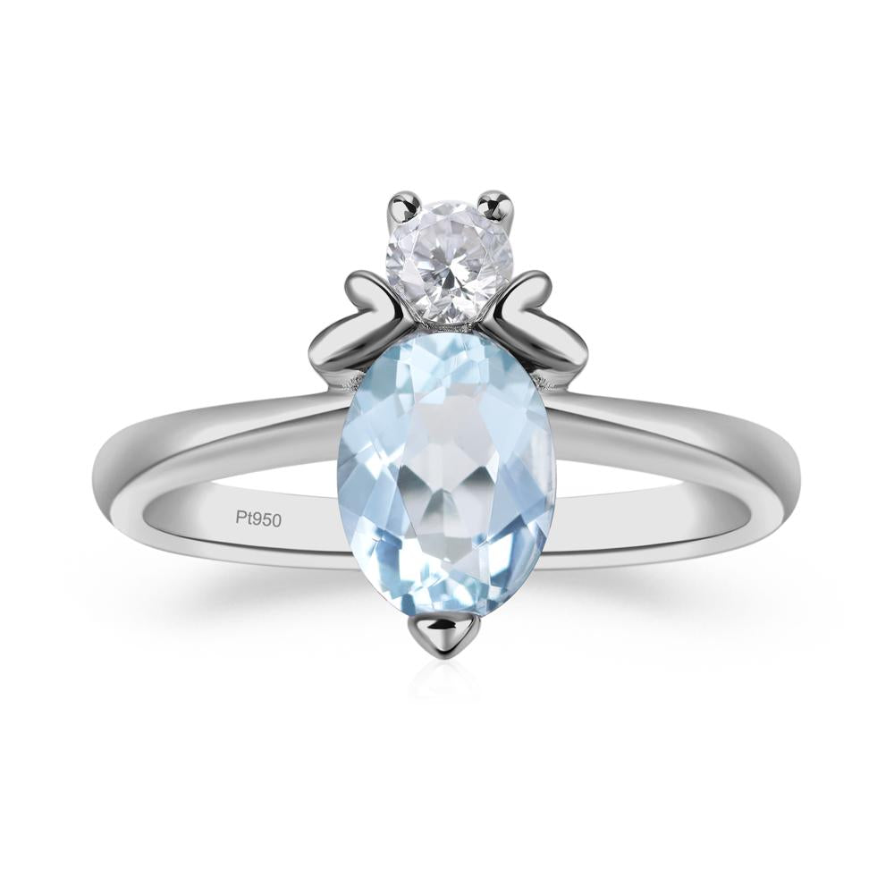 Aquamarine Nature Inspired Bee Ring - LUO Jewelry #metal_platinum
