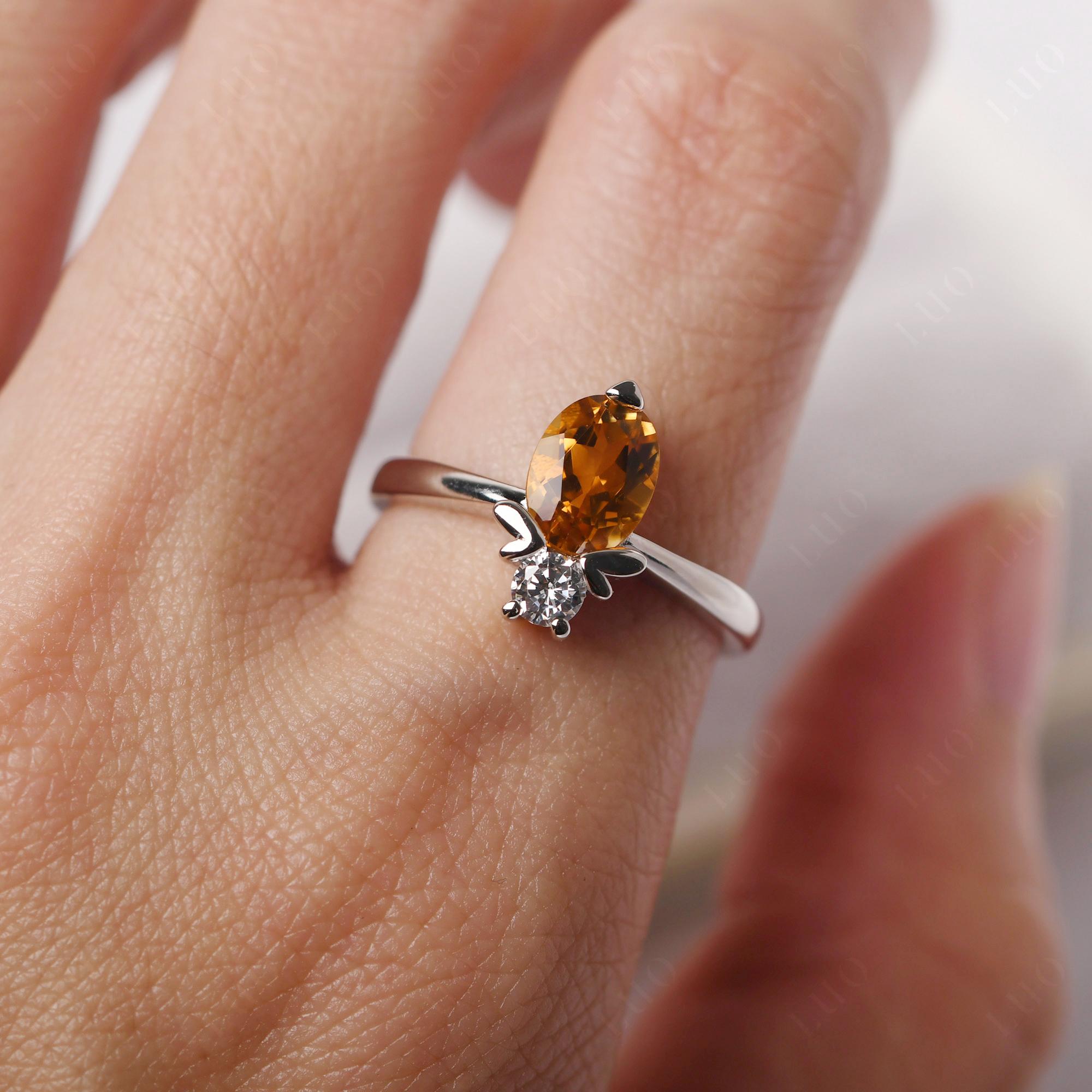 Citrine Nature Inspired Bee Ring - LUO Jewelry