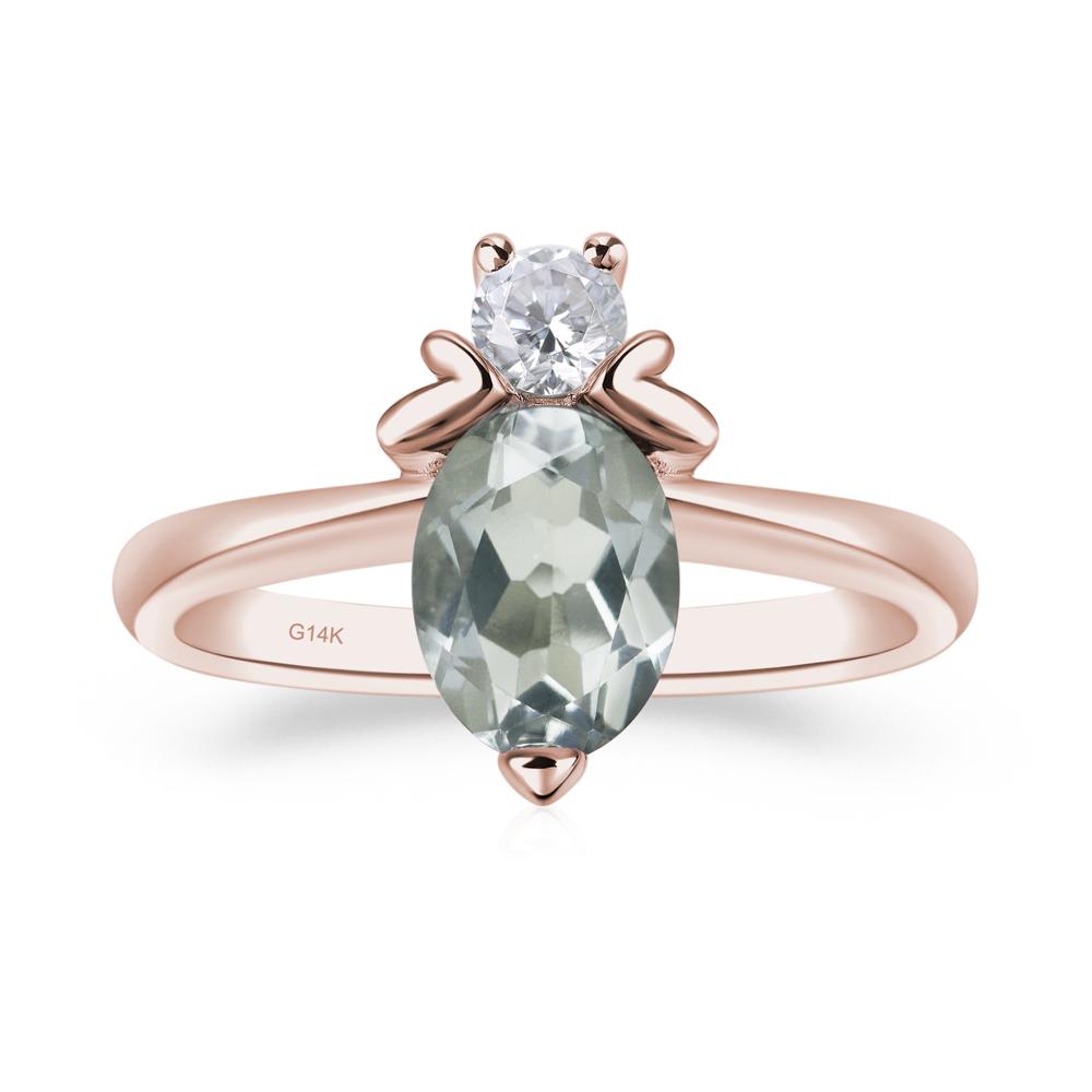 Green Amethyst Nature Inspired Bee Ring - LUO Jewelry #metal_14k rose gold