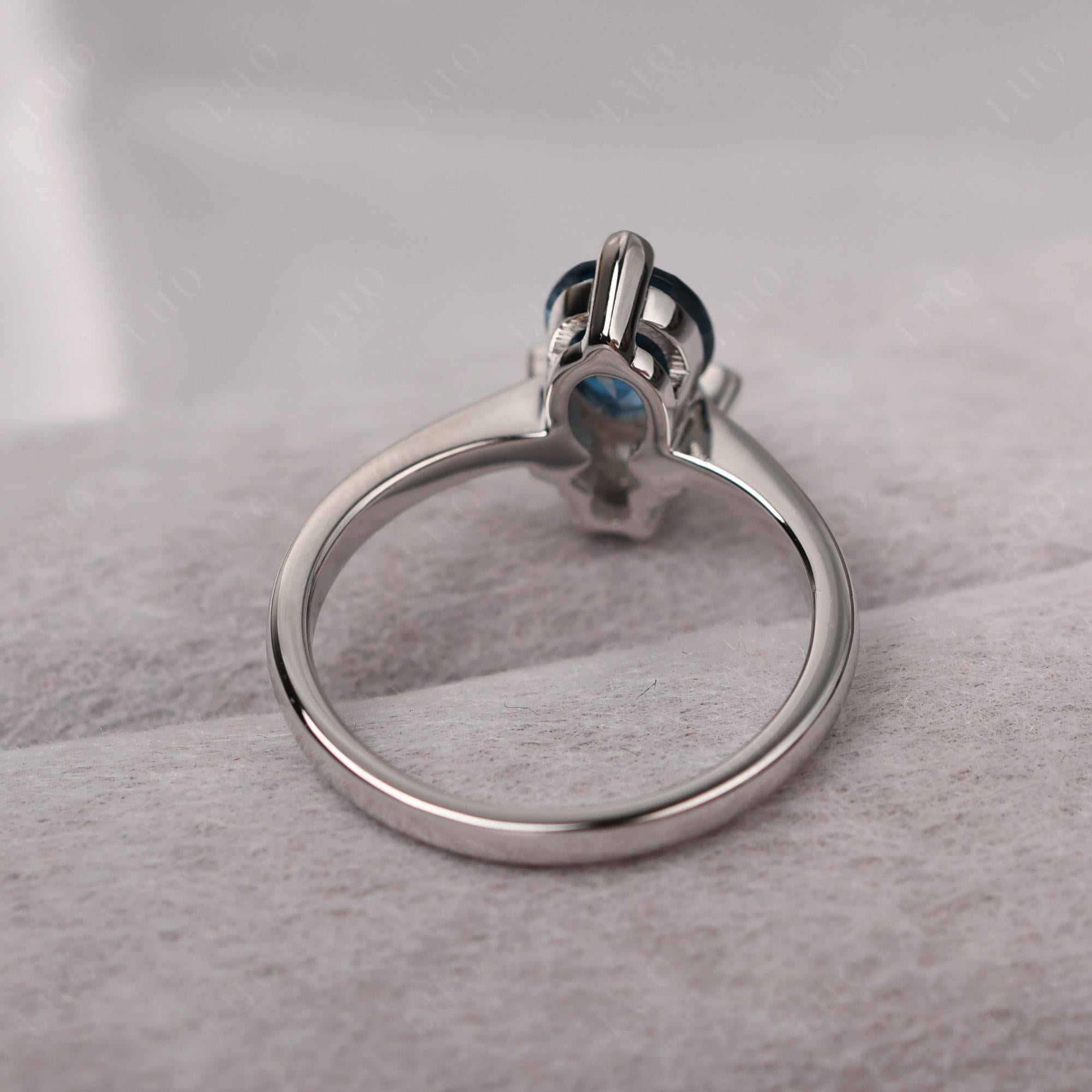London Blue Topaz Nature Inspired Bee Ring - LUO Jewelry