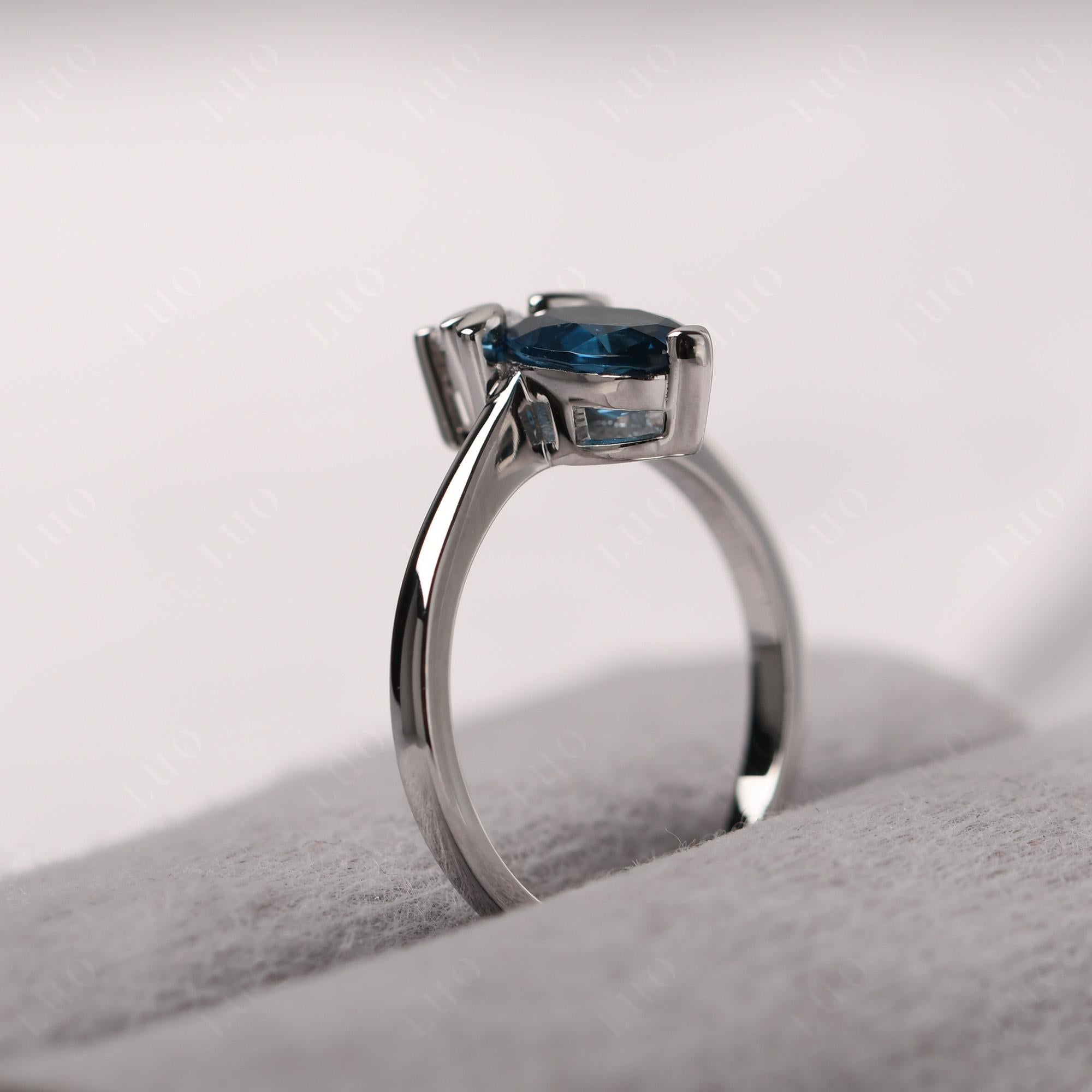London Blue Topaz Nature Inspired Bee Ring - LUO Jewelry
