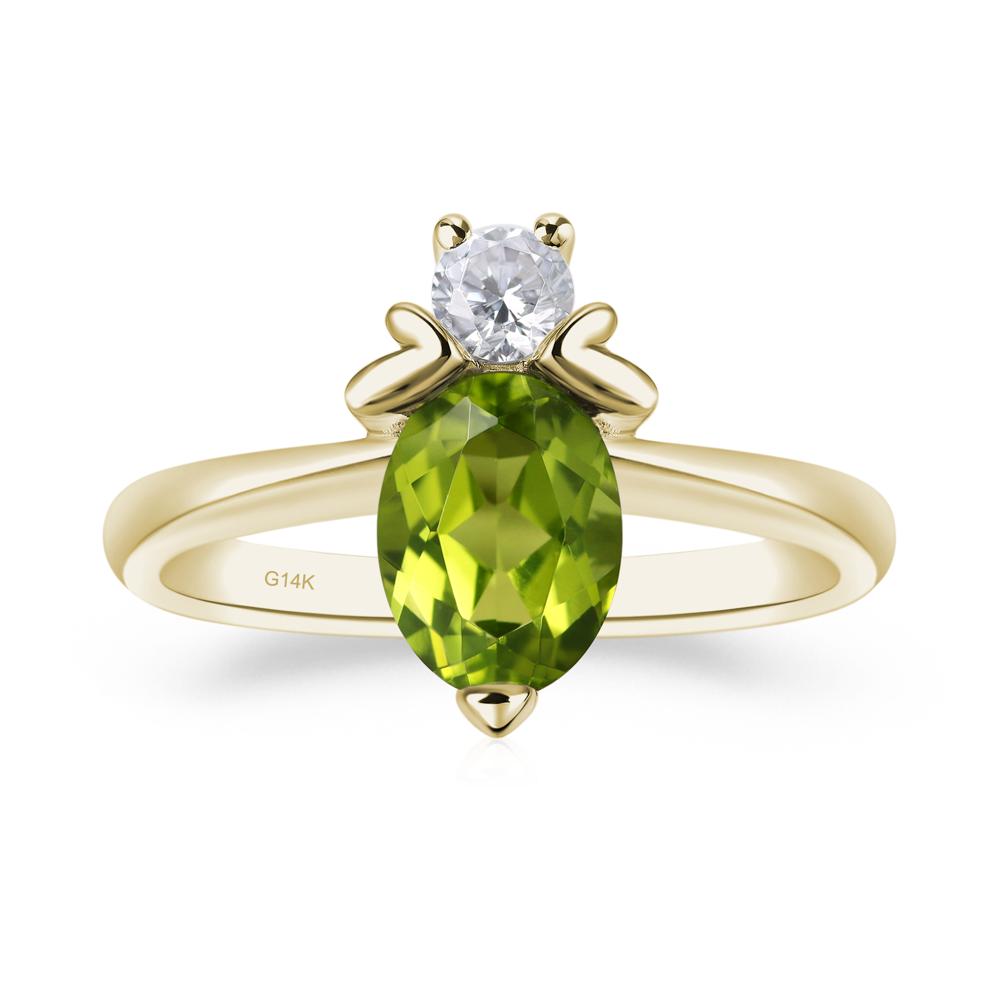 Peridot Nature Inspired Bee Ring - LUO Jewelry #metal_14k yellow gold