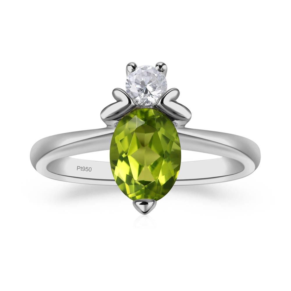 Peridot Nature Inspired Bee Ring - LUO Jewelry #metal_platinum