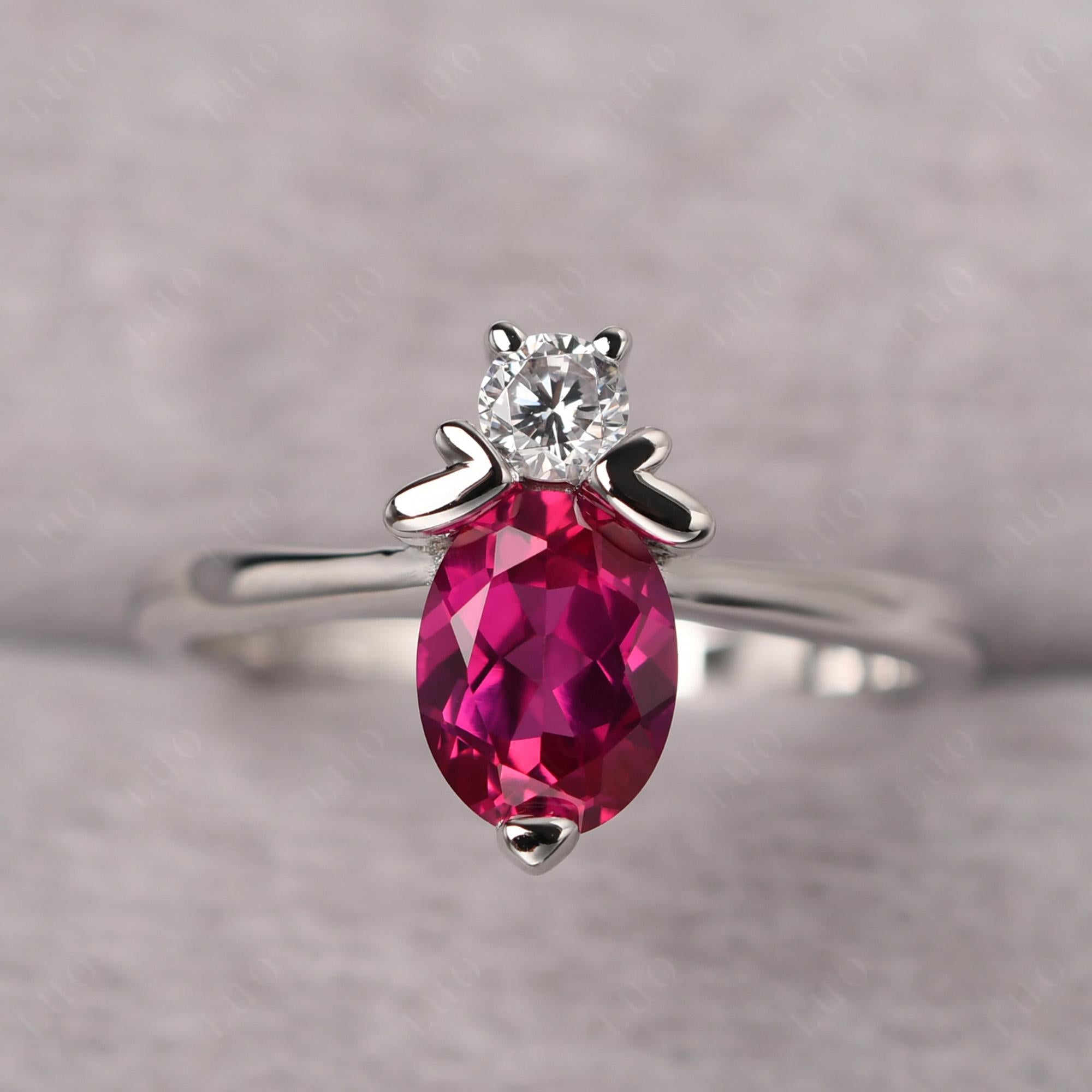 Lab Grown Ruby Nature Inspired Bee Ring - LUO Jewelry
