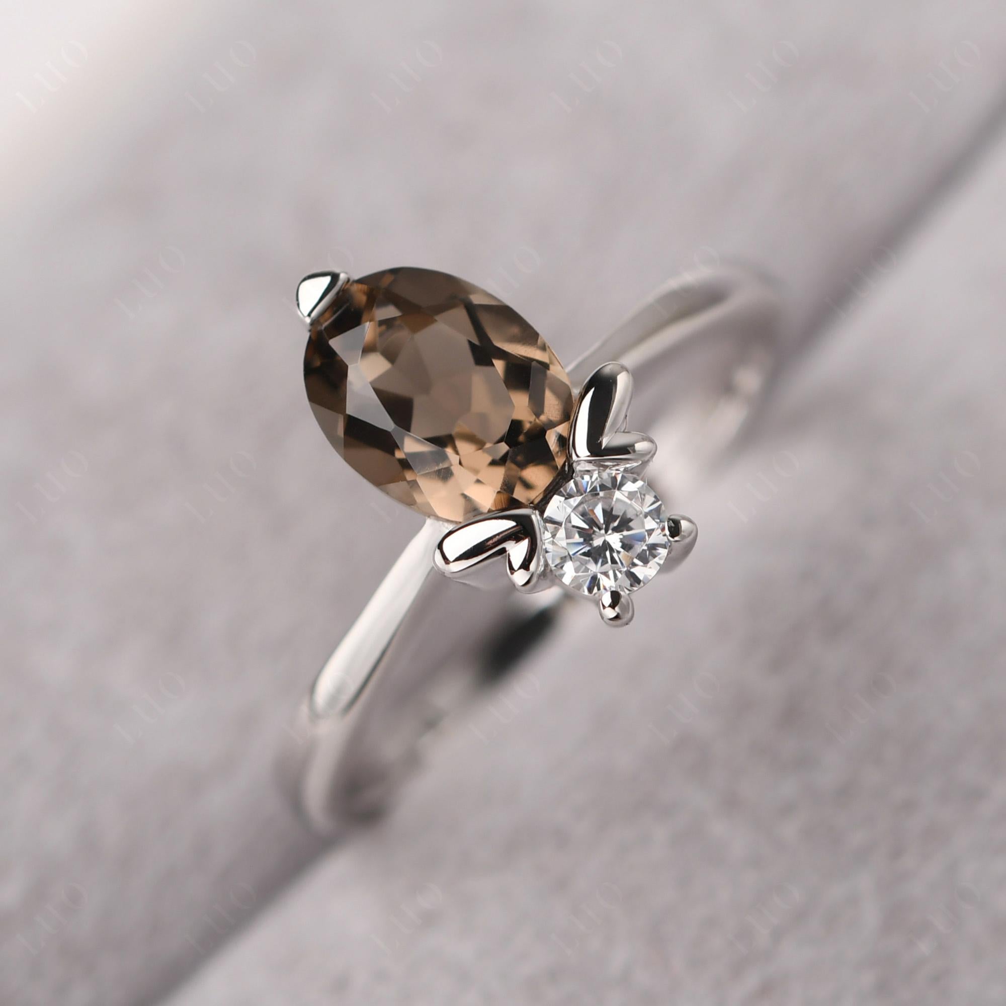 Smoky Quartz Nature Inspired Bee Ring - LUO Jewelry